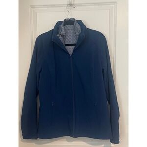 Lady Hagen Womens Large Blue Zip Up Jacket With Geometric Pattern Lining Golf‎